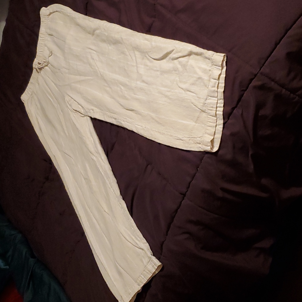 Super Comfy Casual linen pants khaki stripe